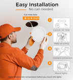 CLOUDY BAY 20W 8 inch LED Recessed Lights,5Color 2700K/3000K/3500K/4000K/5000K Selectable,Dimmable CRI 90+,IC Rated,ETL Listed,Ultra Thin Recessed Downlight with Junction Box,White,6 Pack