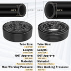 CheeMuii 86 PCS Brass DOT Air Line Fittings with 100FT 1/4" and 50FT 3/8" DOT Air Line Kit Push Lock Air Fitting Quick Connect & NPT Thread Fittings with Pneumatic Tubing