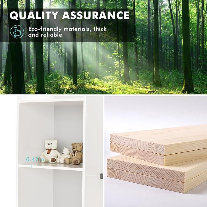 Walk in Closet Organizer System - Built-in Garment Rack with 6 Shelves and 3 Extendable Hanging Rods, Wall Mounted Clothes Organizers Storage Systems for Bedroom