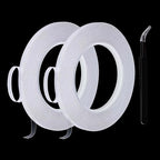 6mmx25M 2 Rolls Clear Thin Double Sided Tape Thin Clear Mounting Tape for Tablets Screen, LED Strips, Electronic Parts, Fabric, Arts Crafts Heat Resistant, Residue Free