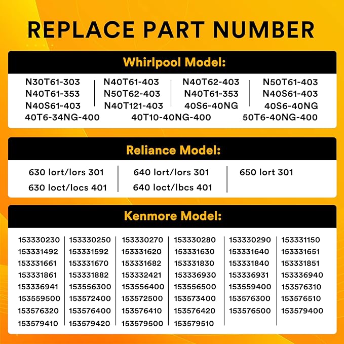 Enruier Upgrade 100112330 Water Heater Pilot Assembly, Replacement Kit for 300 301 Series, Compatible with Reliance, Whirlpool, A.O.smith, Kenmore and American Water Heaters, Replace 9007876 9007877