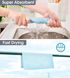 KitchLife Microfiber Cleaning Cloth Roll, 100 Pack - Tear-Away Microfiber Paper Towels, Lint-Free, Reusable, Washable for Kitchen, Car, Dishes, and Sensitive Surfaces (Blue)