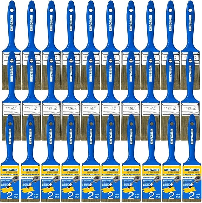 King Origin Versatile Paint Brush Set, 30 Pack, 2 Inch Paint Brushes, Small Paint Brushes for Walls, Furniture, Crafts - Detailed Painting & Larger Surface Coverage