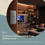 TOPGREENER Kalide Dimmer Light Switch, Pair with 12V Power Supply, 3-Way or Single-Pole, 12/24 V LED Dimmer Switch, TGSDS-1224-W, White