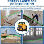 Automatic Self Leveling Rotary Laser, 1650ft Green Beam Laser Level with Receiver Remote Control, 360 Rotating Horizontal Vertical Transit Level (Rotary Laser Level Kit)