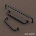 Alzassbg 6 Pack Matt Black Cabinet Handles, 3-3/4 Inch(96mm) Hole Centers Arch Modern Cabinet Pulls Kitchen Cabinets Hardware for Cabinets and Drawers AL3503MB