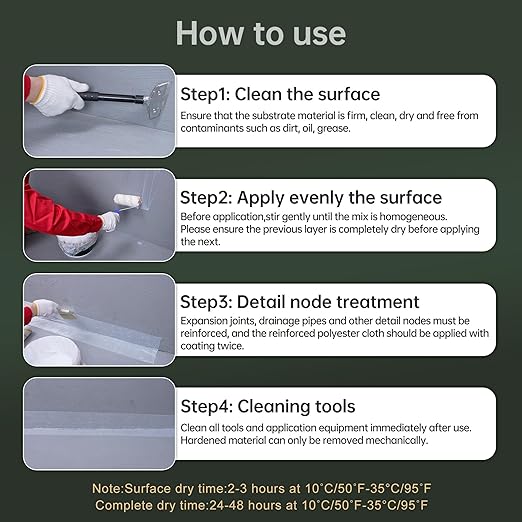 35 oz Transparent Waterproof Coating, Clear Liquid Sealant Invisible Waterproofing Adhesive Leak Repair Agent for Concrete, Wall, Wood, Brick, Water-Based Outdoor & Indoor Paint Sealer 1KG