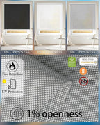 Motorized Blinds with Remote Cordless Automatic Motorized Shades Custom Blinds for Windows Smart Curtains Compatible with Alexa Google Home(Solar Grey,W44 x H72in)