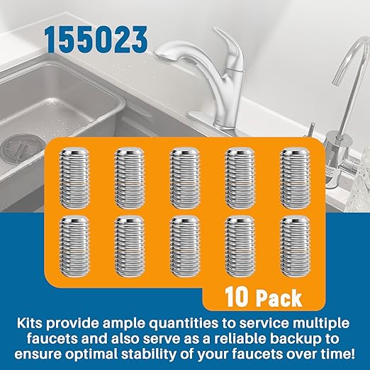 10-Pack 155023 Screw Kit Replacement for Moen | 304 Stainless Steel Set Screw Kit | Includes Wrench for Kitchen Faucet Handle Repair & Faucet Replacement Parts