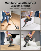 Cordless Vacuum Cleaner, 600W 50Kpa 70Mins, Vacuum Cleaners for Home, Stick Vacuum with Anti-Tangle Brush, Wall Mount Charge, Rechargeable Cordless Vacuum for All Floor/Sofa/Pet Hair/All Floor