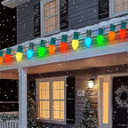 25 Pack C9 Multicolor Christmas Light Bulbs, C9 Multicolor Replacement Bulbs for Outdoor Patio Christmas String Lights, 7W Incandescent Night Light Bulbs, C9/E17 Intermediate Base Bulb,120V 7W bulb