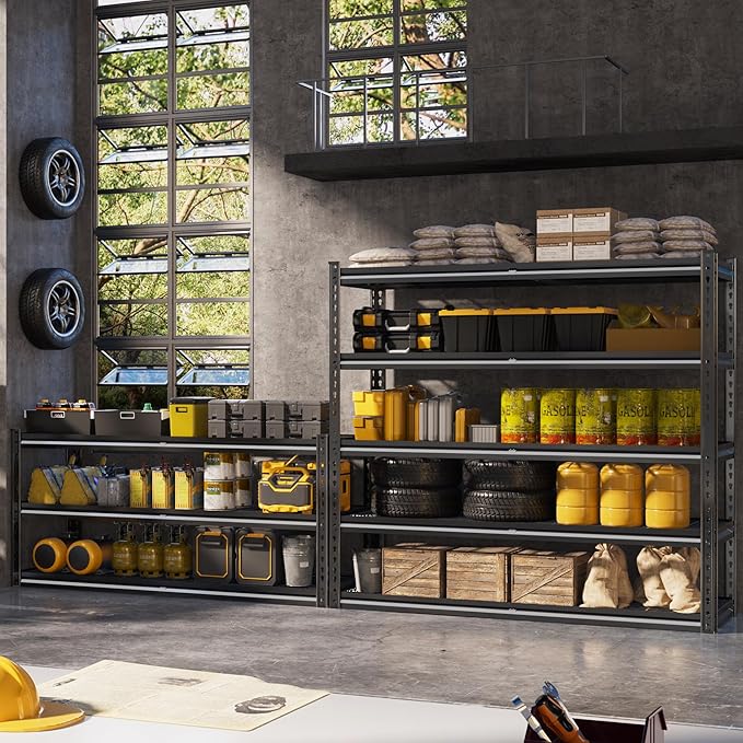 48" W Garage Shelving Heavy Duty,5-Tier Storage Shelves,3030LBS Adjustable Metal Shelving Units for Basement, Kitchen,Commercial,Warehouse,Pantry, 48" W x 72" H x 24" D