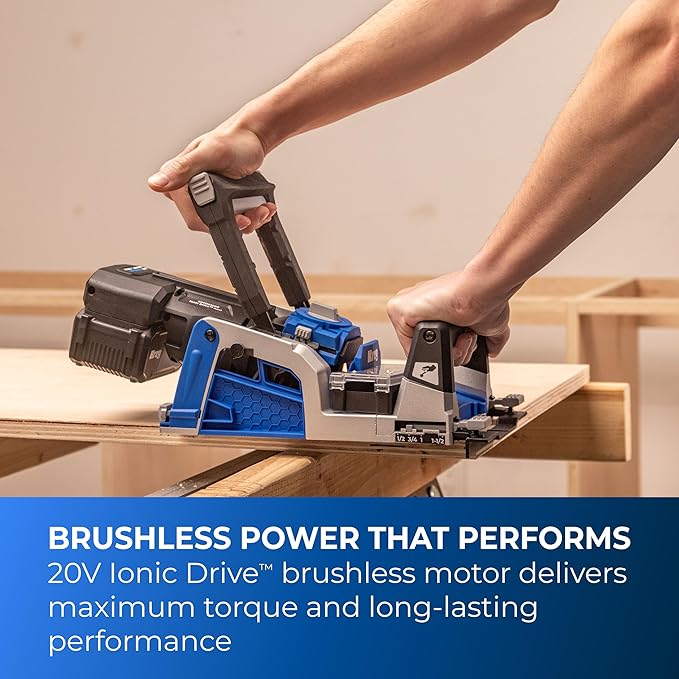 Kreg Rebel 20V Ionic Drive Pocket-Hole Joiner Kit - With 20V Blue Ion Charger & 2Ah Battery Pack - Precision Joinery Tool for Woodworking & Carpentry - Accessible Woodworking Tools - KPTBRB100A