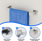 Brushed Nickel 5-Pieces Bathroom Hardware Set, SUS304 Rustproof Steel 16" Rectangle Bathroom Towel Racks Accessories Set, Luxury Hotel Grade Organization Hardware Kit