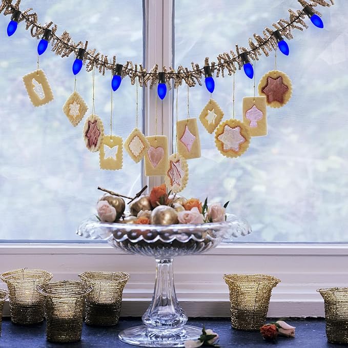 Abeja 25 Pack Blue Replacement C9 Bulbs, Fits C9/E17 Base, Outdoor String Lights, Candle Lamps, Night Lights