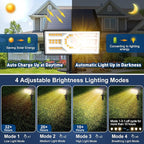 Solar Spot Lights Outdoor,10 Pack/56 LED Outdoor Lights for Yard Waterproof IP68, 4 Lighting Modes Solar Landscape Spotlights, Auto On/Off Solar Powered Flood Lights Garden Pathway,Warm White