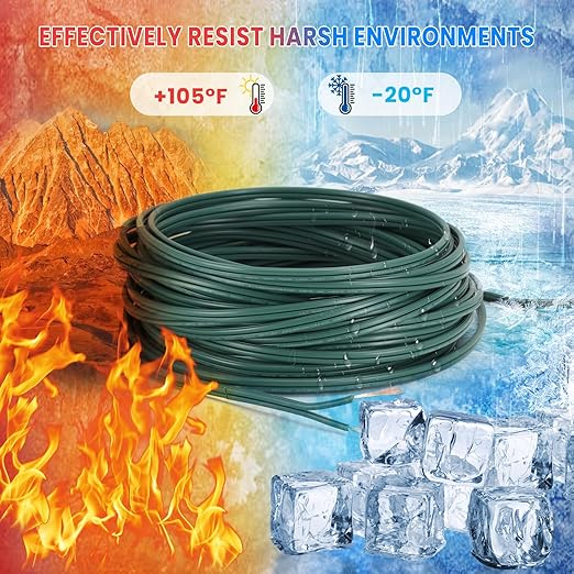 SPT-2 Wire 18 Gauge 100 Ft And 6 Vampire plugs,Is a Flexible Two Core Parallel Connection Cable for light Strings And low Voltage Equipment Suitable for Indoor And Outdoor Can Be Directly Buried Green