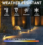 CLOUDY BAY [6 Pack] 5W Well Lights Low Voltage Landscape Lighting,12V-24V Waterproof Outdoor Side-lit Light,27-50K 5CCT In Ground Lights for Fence Pathway Deck, IP67 Rating, ORB,Transformer Excluded