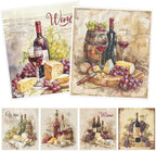 Swedish Dishcloths for Kitchen, 6PCS Wine Swedish Dish Cloths Gift Set, Vintage Reusable Washable Absorbent Dish Towel for Home Cleaning(7.8 X 7 Inches)