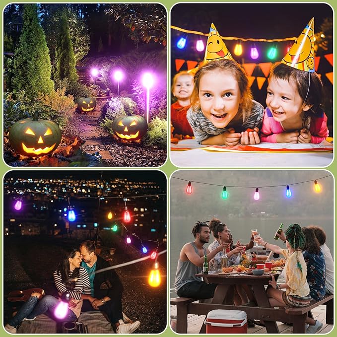 12-Pack Blue Red String Light Bulbs, Patio String Light Replacement Bulb for Outdoor Indoor, 1W E26 Base S14 LED Bulbs for Christmas Halloween,Holiday,Home Decor (6 Blue + 6 Red)