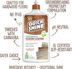 Quick Shine Hardwood Floor Luster-Polish 27oz-6pk | Plant-Derived w/Carnauba | Safer Choice, No PFAS, pH Neutral | Ready to Use Formula w/Anti-Slip Technology | Simply Squirt & Spread | Made in USA