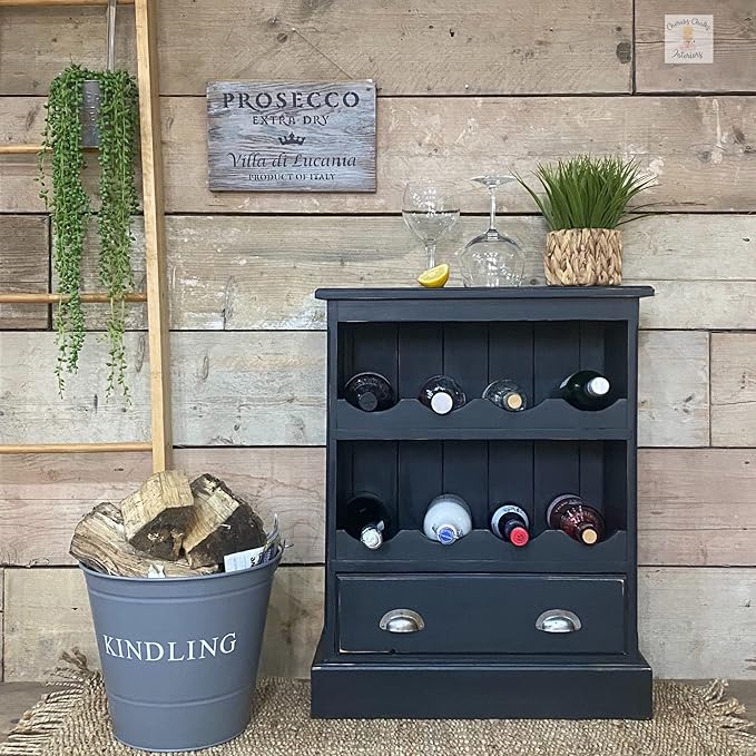 Dixie Belle Paint Company Chalk Finish Furniture Paint - Midnight Sky (4oz) - Matte Blue Black Chic Chalk Mineral DIY Furniture Paint