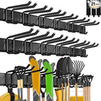 Garage Wall Organizer,21Pack Carries 1200 lbs,Garden Tool Organizer 99in With Large Storage Space,Easy Assembly, Sturdy Design,for Efficient Tool Storage Garage Organization