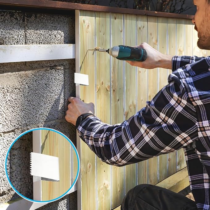 40 Pack Hurricane Window Clips, Silver Steel Hurricane Board-Up Clips Fits 1/2 inch Thick Plywood/Brick/Wood & Stucco, Used to Secure Plywood Hurricane Shutters