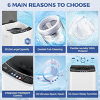 Nictemaw Portable Washing Machine 20Lbs Portable Washer Machine with Drain Pump, 2.8 Cu.ft Compact Washer with 10 Programs 8 Water Levels Small Washing Machine for Apartment, Home, Dorms, Rv
