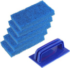5 Pack Electric Cleaning Brush Pad Kitchen Bathroom Household Cleaning Pad Swimming Pool Wall Cleaning Brush Heavy Duty Griddle Scrubber Scouring Pad and 1 Pack Handle kit(Blue)