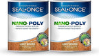 Seal-Once Nano+Poly Penetrating Wood Sealer with Polyurethane - Premium Waterproof Sealant -2 Gallon & Light Brown