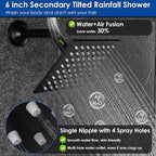 Enga Shower System Dual Shower Heads with 10+6" Dual Rain Shower Head with Handheld Spray for Two People, Wall Mount Shower Faucet Set with Valve Kit, Matte Black