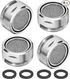 Litoexpe 15/16 Inch Faucet Aerator 4 PCS, Kitchen Sink Aerator Replacement Parts, Sink Faucet Male Thread Faucet Filter with Brass Shell and Gasket for Bathroom