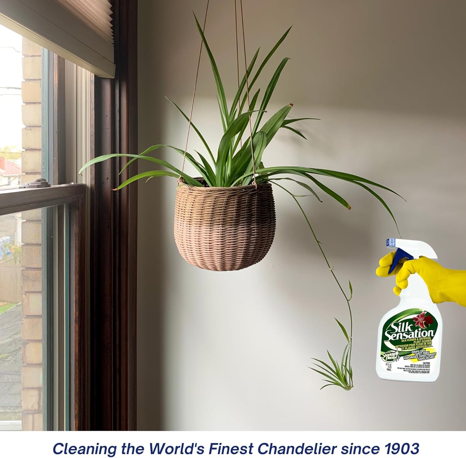 Sparkle Plenty Silk Sensation Artificial Flower & Plant Leaf Cleaner and Shine, Fake Flower Dusting Spray, Silk Plant Cleaner Spray, Drip Dry Cleaning Supplies for Artificial Tree (1 Gallon)