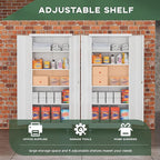 Greenvelly White Metal Storage Cabinet with Wheels, 73" Steel Garage Rolling Cabinet with Doors and 4 Shelves, Tall Locking Cabinets Tool Lockable Storage Cabinets for Basement, Pantry, Home Office