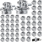 Blulu 50 Pcs Cable Connectors, Clamp Type Cable Connectors Conduit Clamp for Electric Wires Metallic Conduit Protect Cables Silver Zinc(3/4 Inch, 1/2 Inch)