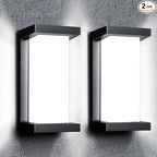 Wrasse Porch Lights Outdoor 2000 Lumen Wall Light Fixtures 6500K Modern Exterior Sconces Wall Lighting for House Outside(2 Pack)