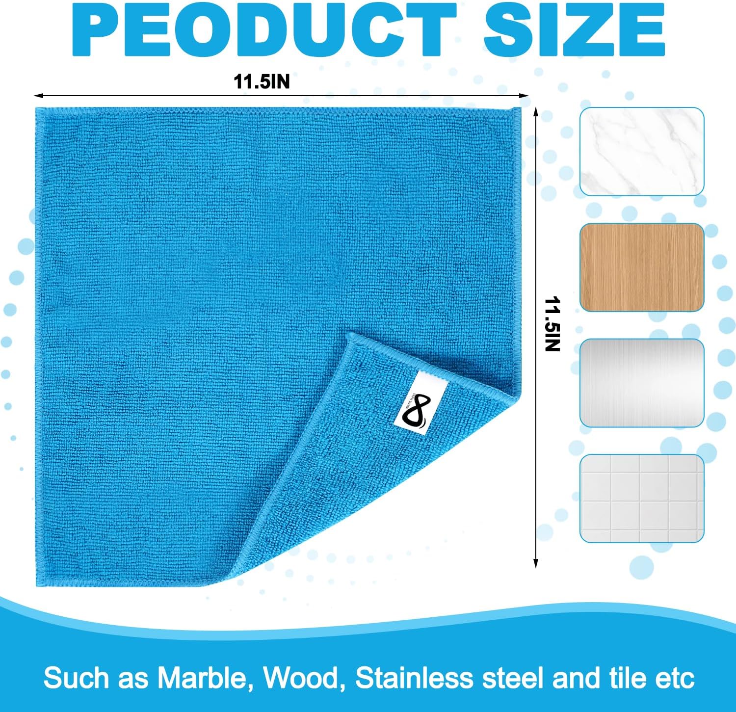 Microfiber Cleaning Cloths, 15 Pack Cleaning Rags, Wet and Dry Use Cleaning Towels, Highly Absorbent and Soft Feel, Lint Free, Streak Free, 11.5"X11.5"(Red/Yellow/Green/Blue/Purple)