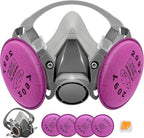 Respirator Mask with Filters, Reusable Half Face Respirator Mask for Asbestos, Resin, Fume, Dust, Welding, Painting