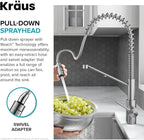 KRAUS Oletto 2-in-1 Commercial Style Pull-Down Single Handle Water Filter Kitchen Faucet for Reverse Osmosis or Water Filtration System in Spot-Free Antique Champagne Bronze, KFF-2631SFACB