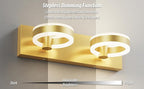 LED Bathroom Light Fixtures,15inch Gold Vanity Lights, Modern 2 Light Acrylic Wall Sconces, 350° Rotatable Wall Lighting Fixture Over Mirror