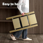 HillhutApex 3 Step Stool, Aluminum Foldable Step Ladder, Lightweight Stable Stool with Wide Non-Slip Pedals, 330lbs Bearing Capacity Ladder for Office,Home,Kitchen - Gold