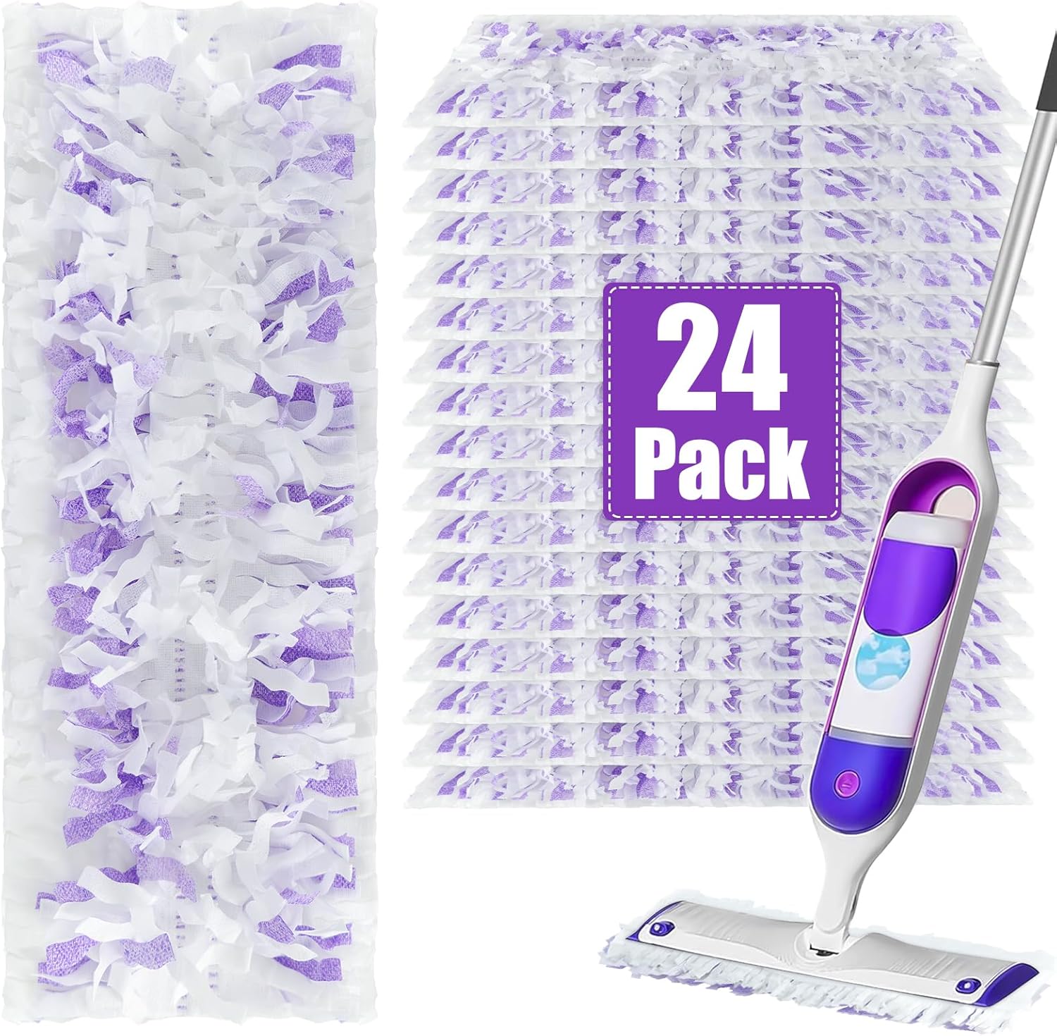 Power Mop Refills for Power Mop Multi-Surface Mop，Power Mop Pads for PowerMop Wood Mop,Compatible with Power Mop，Power Mop Pads Refills for Floor Cleaning,24 Count