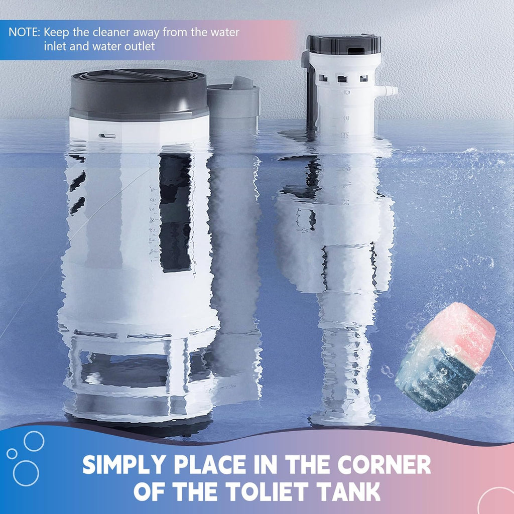 Toilet Bowl Cleaner Tablets, Automatic Toilet Bowl Cleaners, Long-Lasting Toilet Tabs Drop in Tank for Deodorizing & Descaling, Blue & Pink, 12 Packs