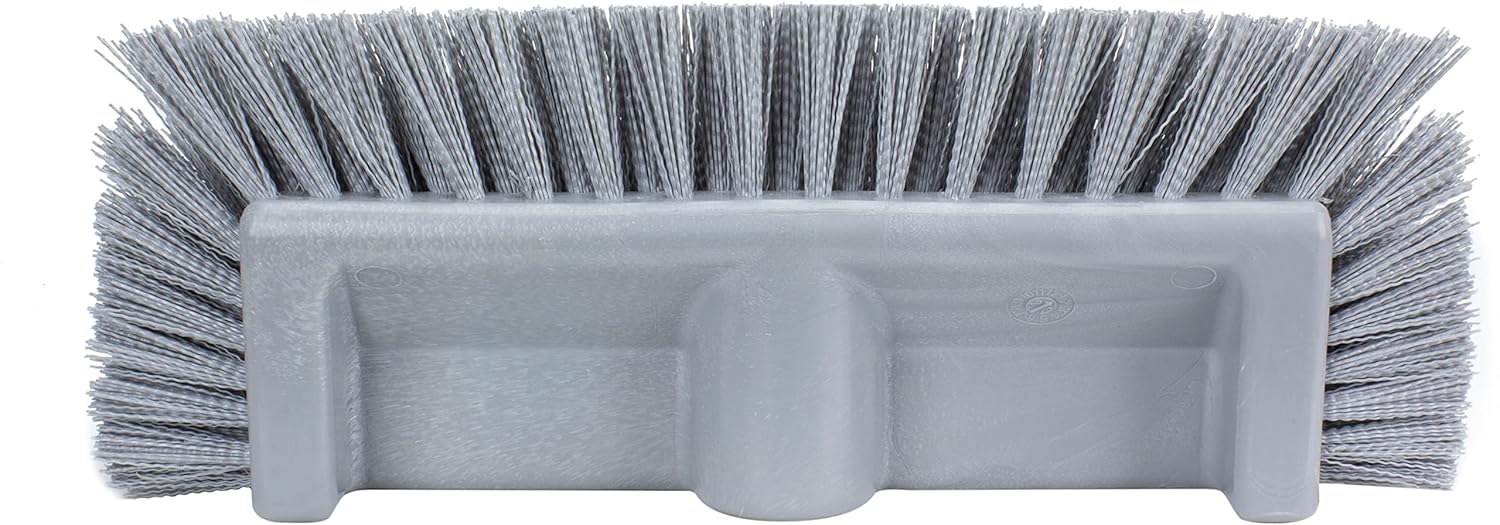 SPARTA Multi-Level Tile Scrub Brush 12" Wide Brush Head, Heavy-Duty Tile Cleaning Brush with End Bristles for Commercial Tiles, Tubs and Floor, Plastic, 12 Inches, Gray