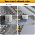 Concrete Crack Filler, Self Leveling Cement Crack Sealant, Quick-Drying Sealing Adhesive Repair Sealer for Driveways, Sidewalks, Patios, Waterproof Outdoor Joint Caulking Glue, Gray