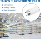 F32T8/865 Fluorescent Light Bulb, 48 Inch, 32 Watts, 6500K Daylight, 2800 Lumens, G13 Bi-Pin Base, 4FT T8 Fluorescent Tube Light Bulbs - 5 Pack