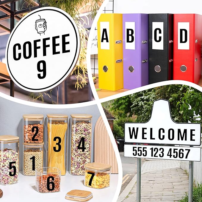 441 PCS 42 Sheets Letter Stickers Large Mailbox Numbers and Letters Self Adhesive Vinyl Waterproof Alphabet Number Stickers for Mailbox House Address,Crafts,Car, Poster,Classroom Decor(4 Inch,Black)