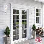 GRUENLICH Dusk to Dawn Outdoor Wall Sconce, Exterior Front Porch Lighting with Clear Glass, White Aluminum Outside Coach Light for Patio Doorway Garage, 1 Pack