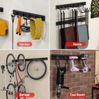 WORKPRO Garage Tool Organizer Wall Mount, Garage Organization Garden Tool Rack Holder System, 64-Inch 4 Rails with 8 Heavy Duty Adjustable Hooks for Hanging and Storage